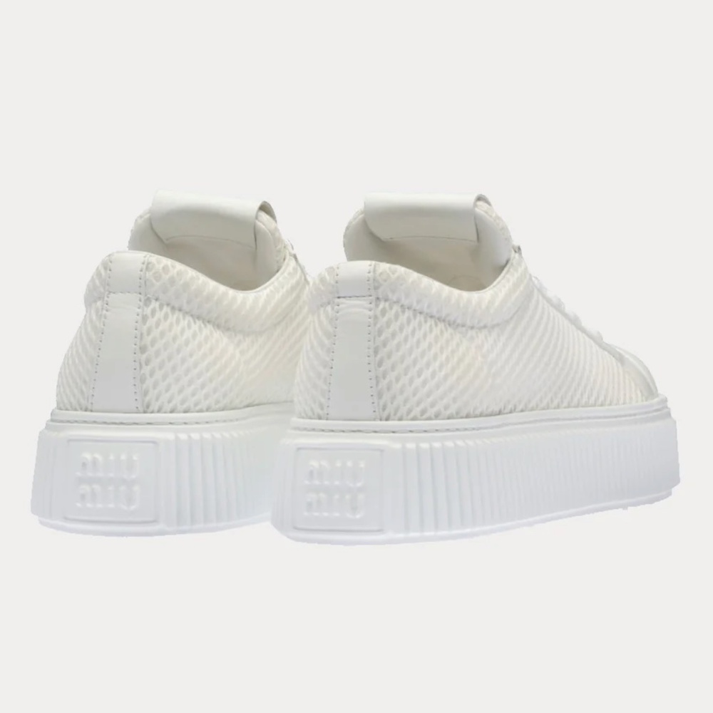 Miu Miu Women's Mesh Platform Low Top Sneakers, s… - image 3